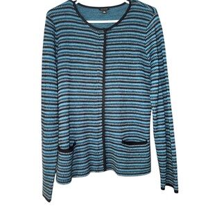 ANN TAYLOR Zip Up Wool Blend Cardigan Sweater
